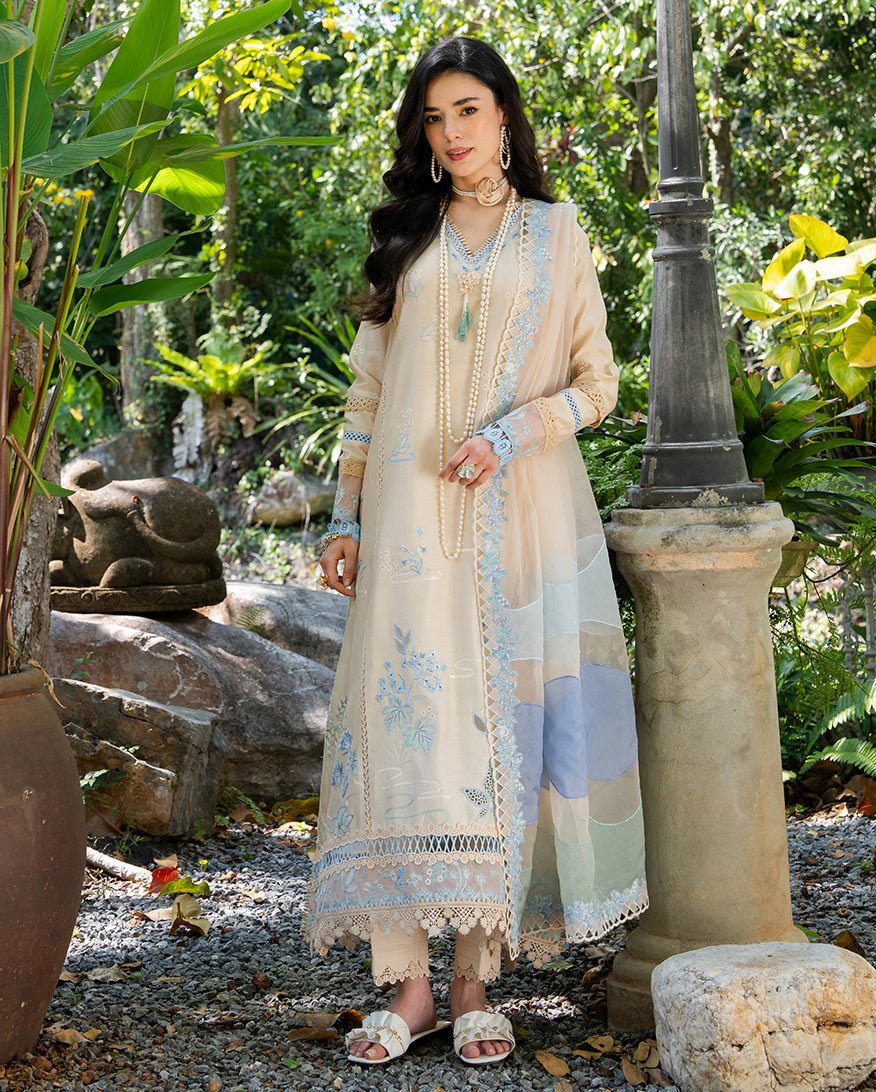 Mushq | La Toscana Casual Pret | Ivory Riviera-Brand:Mushq-Type:Ladies Clothes-Ivory-Cotton-House of Maryam- Buy in UK, USA
