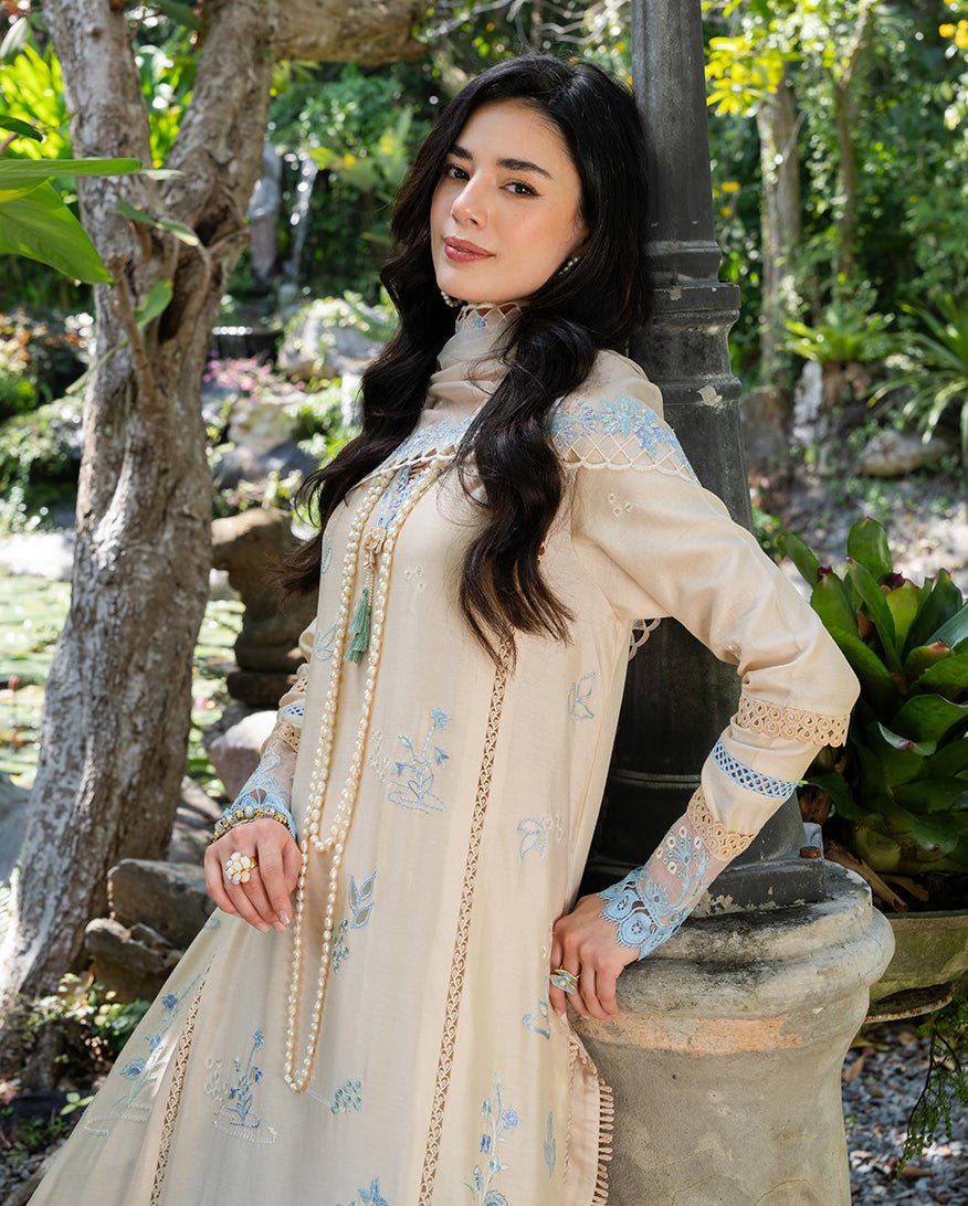 Mushq | La Toscana Casual Pret | Ivory Riviera-Brand:Mushq-Type:Ladies Clothes-Ivory-Cotton-House of Maryam- Buy in UK, USA