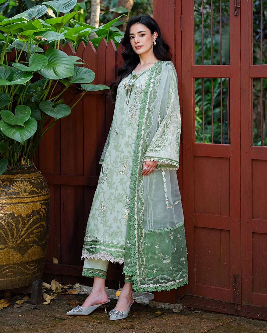 Mushq | La Toscana Casual Pret | Terra Belle-Brand:Mushq-Type:Ladies Clothes-Pastel Mint-Jacquard-House of Maryam- Buy in UK, USA