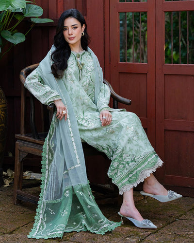 Mushq | La Toscana Casual Pret | Terra Belle-Brand:Mushq-Type:Ladies Clothes-Pastel Mint-Jacquard-House of Maryam- Buy in UK, USA