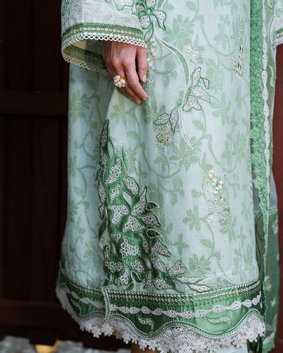 Mushq | La Toscana Casual Pret | Terra Belle-Brand:Mushq-Type:Ladies Clothes-Pastel Mint-Jacquard-House of Maryam- Buy in UK, USA