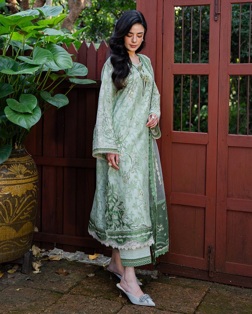 Mushq | La Toscana Casual Pret | Terra Belle-Brand:Mushq-Type:Ladies Clothes-Pastel Mint-Jacquard-House of Maryam- Buy in UK, USA