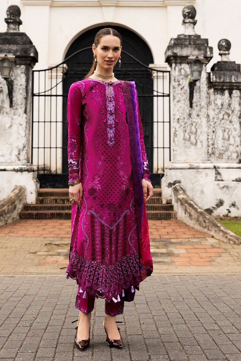 Mushq | Manaram Luxury Lawn 25 | Dreamy Whirl-Brand:Mushq-Type:Ladies Clothes-Fuchsia-Lawn-House of Maryam- Buy in UK, USA