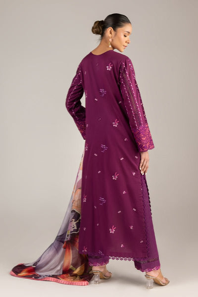 Mushq | Manaram Luxury Lawn 25 | Eternal Beat-Brand:Mushq-Type:Ladies Clothes-Plum-Lawn-House of Maryam- Buy in UK, USA