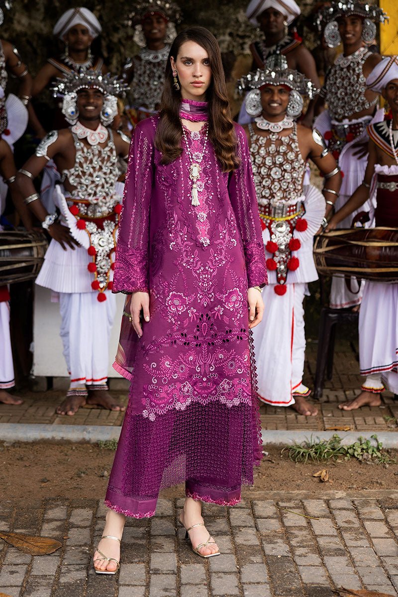 Mushq | Manaram Luxury Lawn 25 | Eternal Beat-Brand:Mushq-Type:Ladies Clothes-Plum-Lawn-House of Maryam- Buy in UK, USA