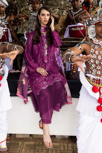 Mushq | Manaram Luxury Lawn 25 | Eternal Beat-Brand:Mushq-Type:Ladies Clothes-Plum-Lawn-House of Maryam- Buy in UK, USA