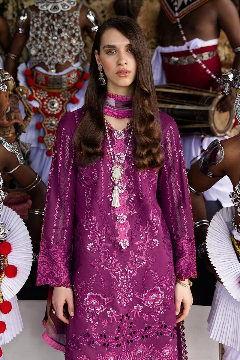 Mushq | Manaram Luxury Lawn 25 | Eternal Beat-Brand:Mushq-Type:Ladies Clothes-Plum-Lawn-House of Maryam- Buy in UK, USA