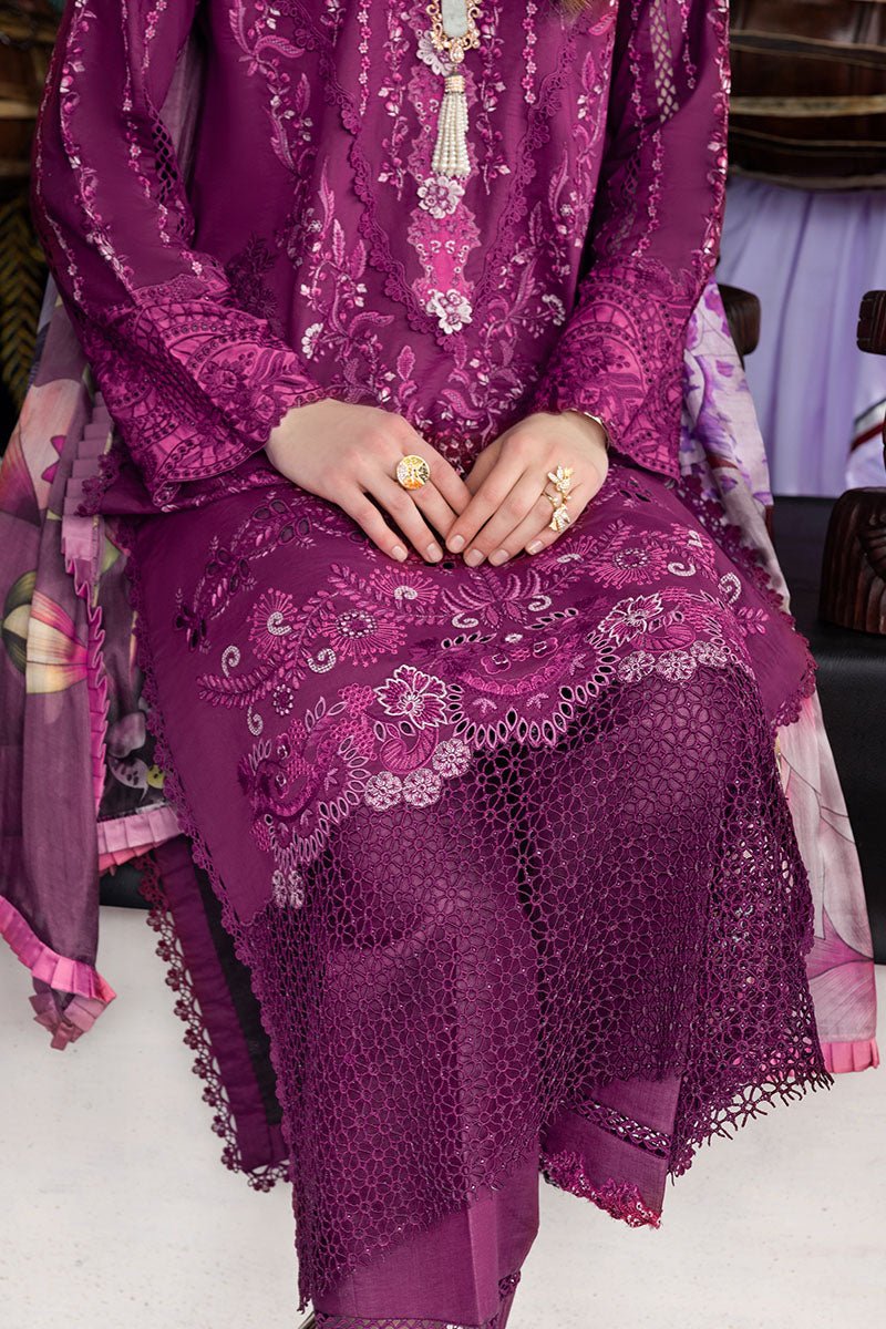 Mushq | Manaram Luxury Lawn 25 | Eternal Beat-Brand:Mushq-Type:Ladies Clothes-Plum-Lawn-House of Maryam- Buy in UK, USA
