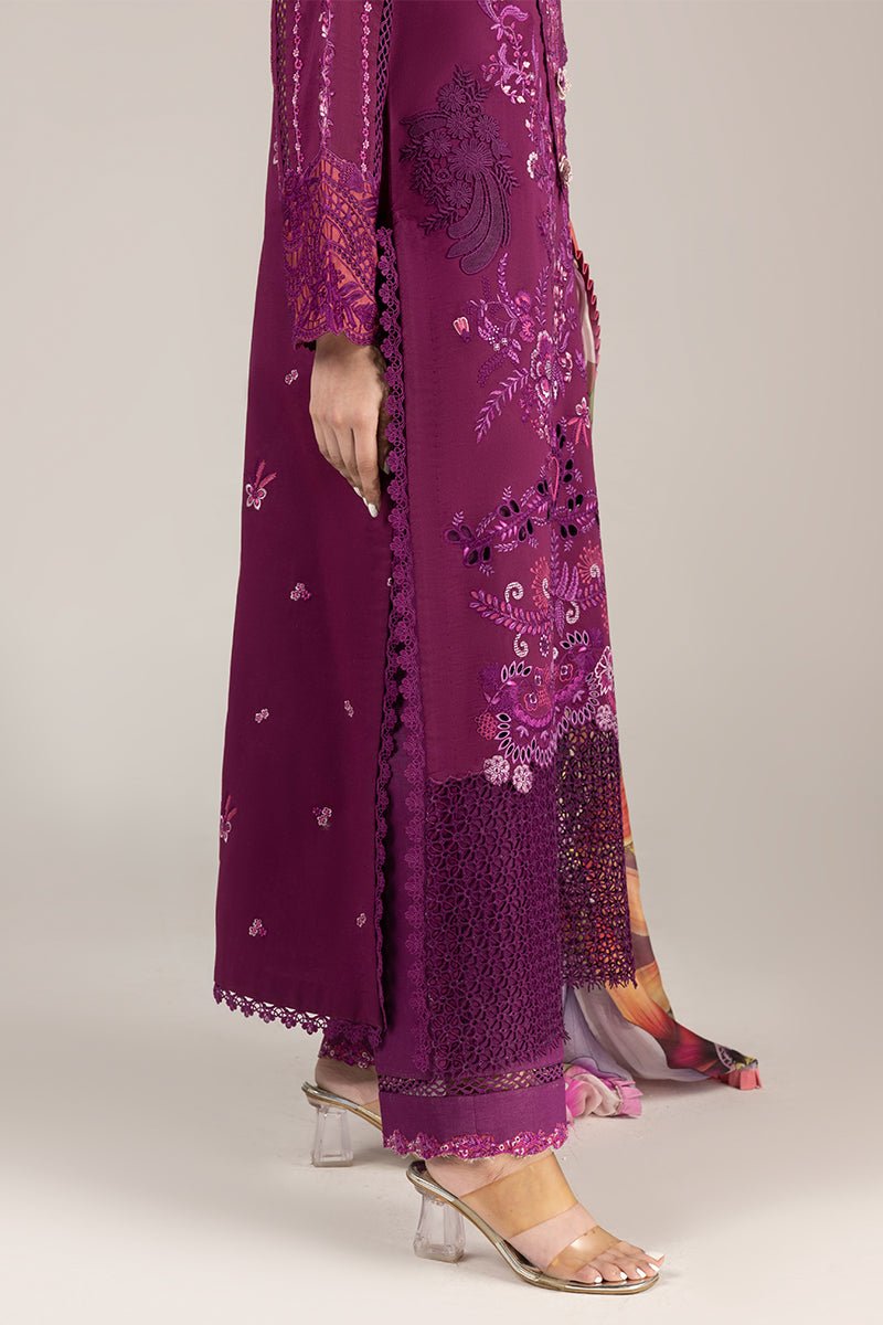 Mushq | Manaram Luxury Lawn 25 | Eternal Beat-Brand:Mushq-Type:Ladies Clothes-Plum-Lawn-House of Maryam- Buy in UK, USA
