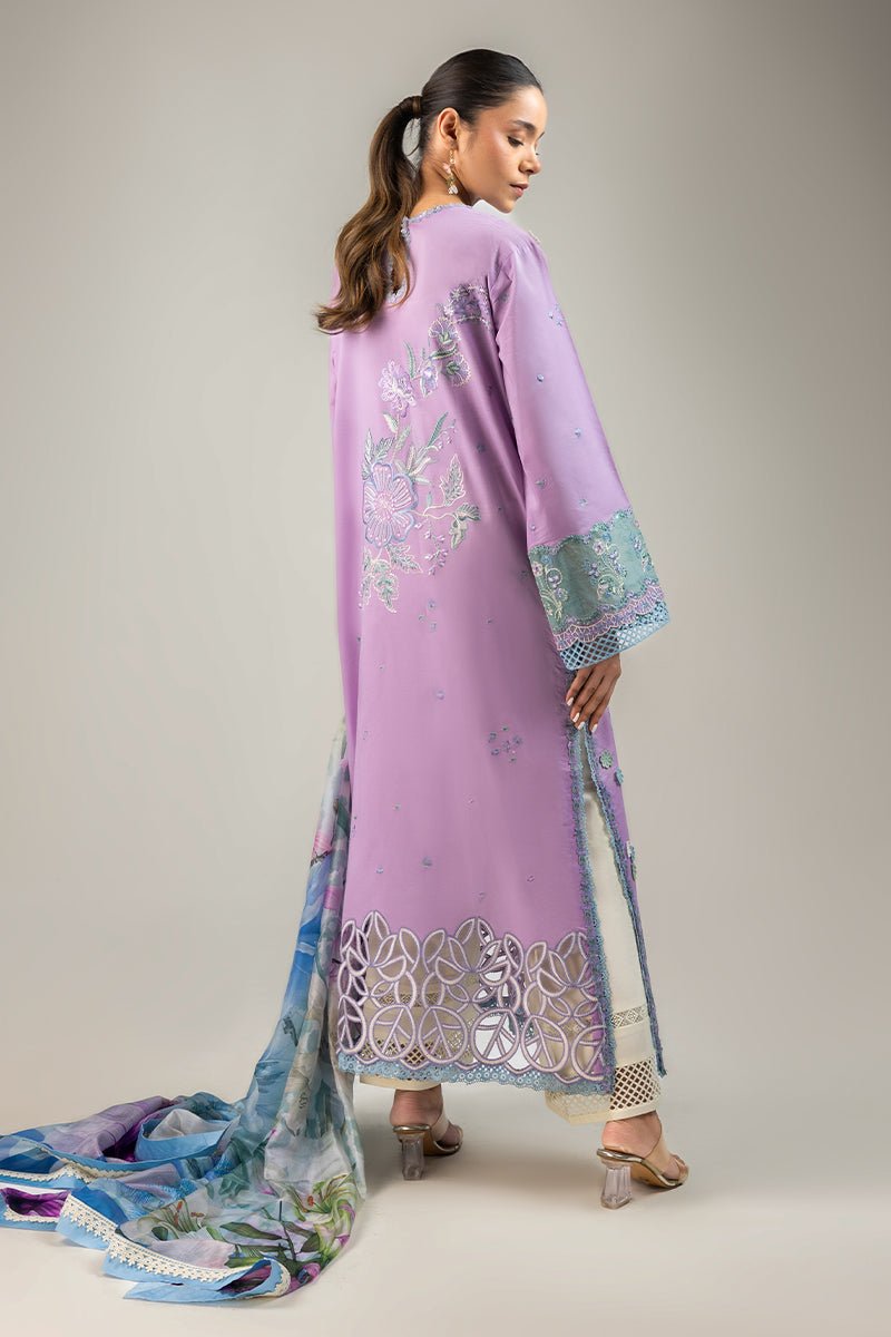 Mushq | Manaram Luxury Lawn 25 | Glowing Pulse-Brand:Mushq-Type:Ladies Clothes-Lavender-Lawn-House of Maryam- Buy in UK, USA