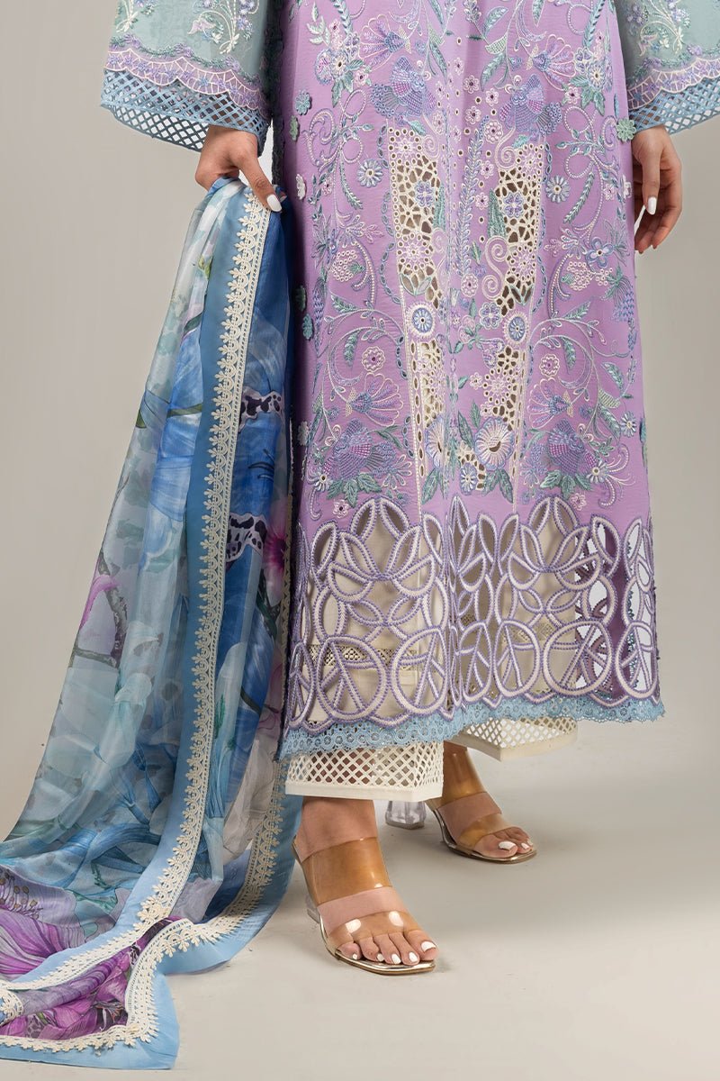 Mushq | Manaram Luxury Lawn 25 | Glowing Pulse-Brand:Mushq-Type:Ladies Clothes-Lavender-Lawn-House of Maryam- Buy in UK, USA