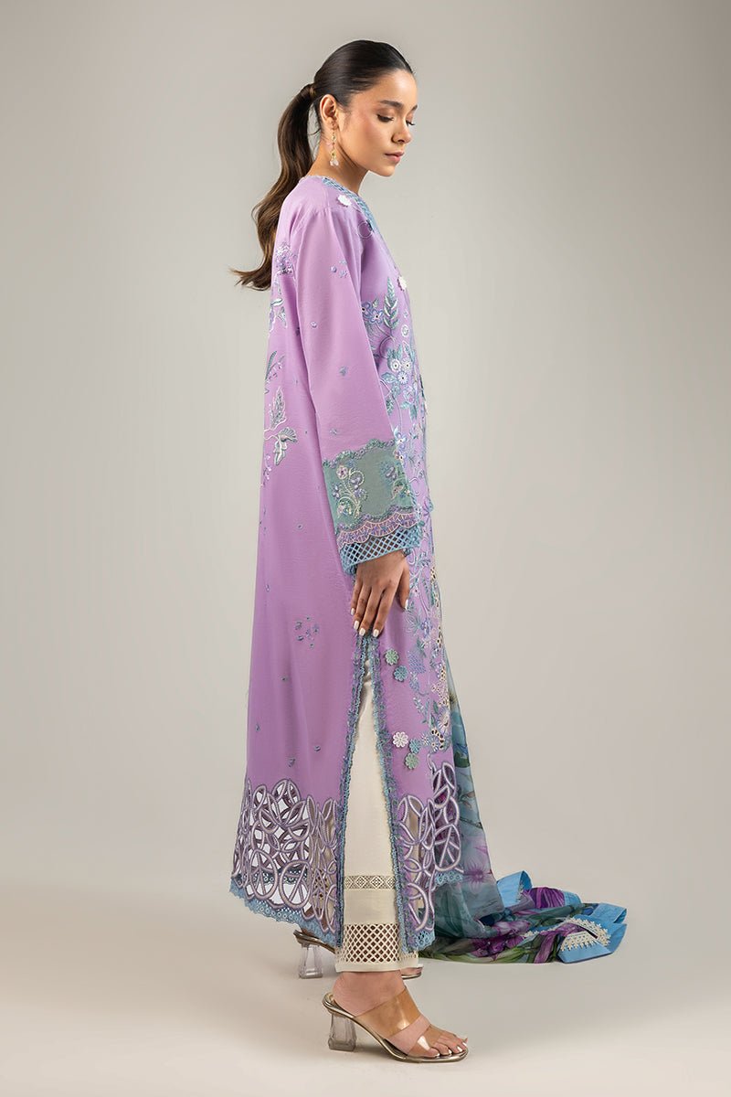 Mushq | Manaram Luxury Lawn 25 | Glowing Pulse-Brand:Mushq-Type:Ladies Clothes-Lavender-Lawn-House of Maryam- Buy in UK, USA