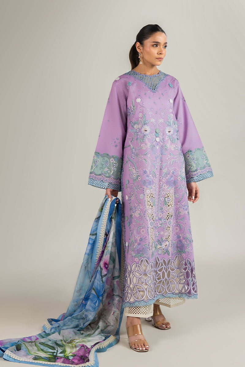 Mushq | Manaram Luxury Lawn 25 | Glowing Pulse-Brand:Mushq-Type:Ladies Clothes-Lavender-Lawn-House of Maryam- Buy in UK, USA