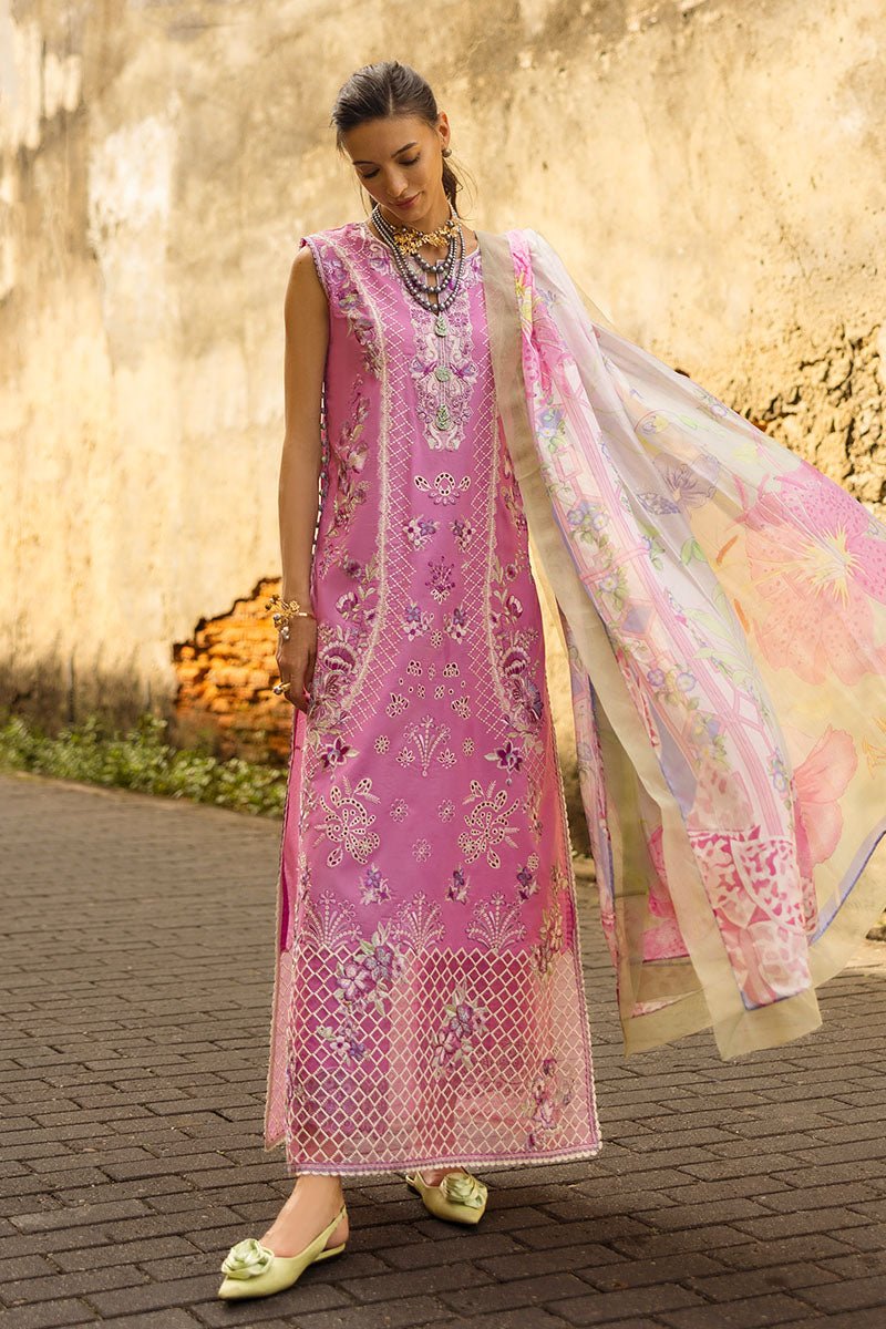 Mushq | Manaram Luxury Lawn 25 | Timeless Wave-Brand:Mushq-Type:Ladies Clothes-Rose Pink-Lawn-House of Maryam- Buy in UK, USA