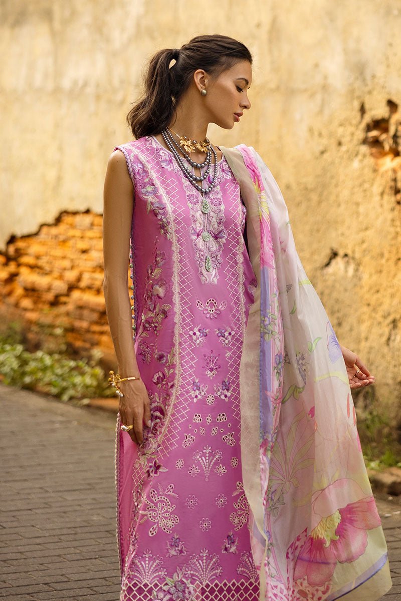 Mushq | Manaram Luxury Lawn 25 | Timeless Wave-Brand:Mushq-Type:Ladies Clothes-Rose Pink-Lawn-House of Maryam- Buy in UK, USA