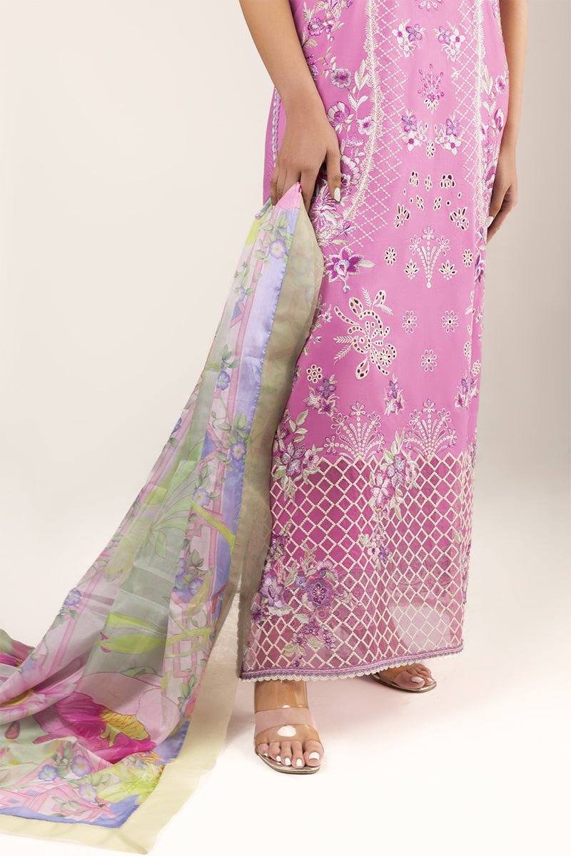 Mushq | Manaram Luxury Lawn 25 | Timeless Wave-Brand:Mushq-Type:Ladies Clothes-Rose Pink-Lawn-House of Maryam- Buy in UK, USA