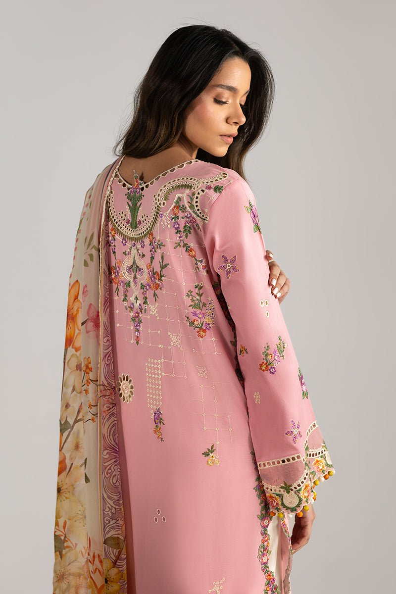Mushq | Manaram Luxury Lawn 25 | Twinkling Tempos-Brand:Mushq-Type:Ladies Clothes-Light Pink-Lawn-House of Maryam- Buy in UK, USA