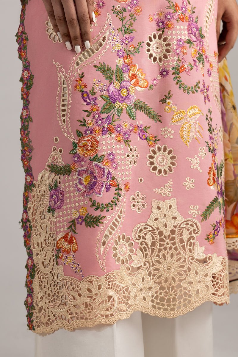 Mushq | Manaram Luxury Lawn 25 | Twinkling Tempos-Brand:Mushq-Type:Ladies Clothes-Light Pink-Lawn-House of Maryam- Buy in UK, USA