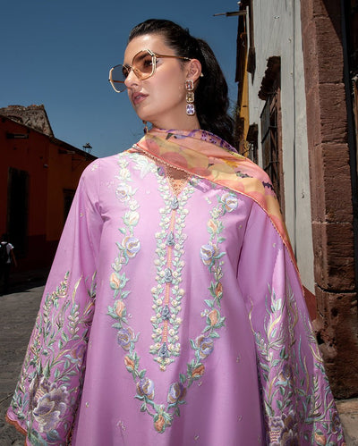 Mushq | Odyssey Lawn 26 | Alba-Brand:Mushq-Type:Ladies Clothes-Lilac-Lawn-House of Maryam- Buy in UK, USA