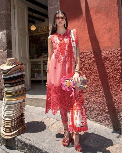 Mushq | Odyssey Lawn 26 | Marta-Brand:Mushq-Type:Ladies Clothes-Coral-Lawn-House of Maryam- Buy in UK, USA
