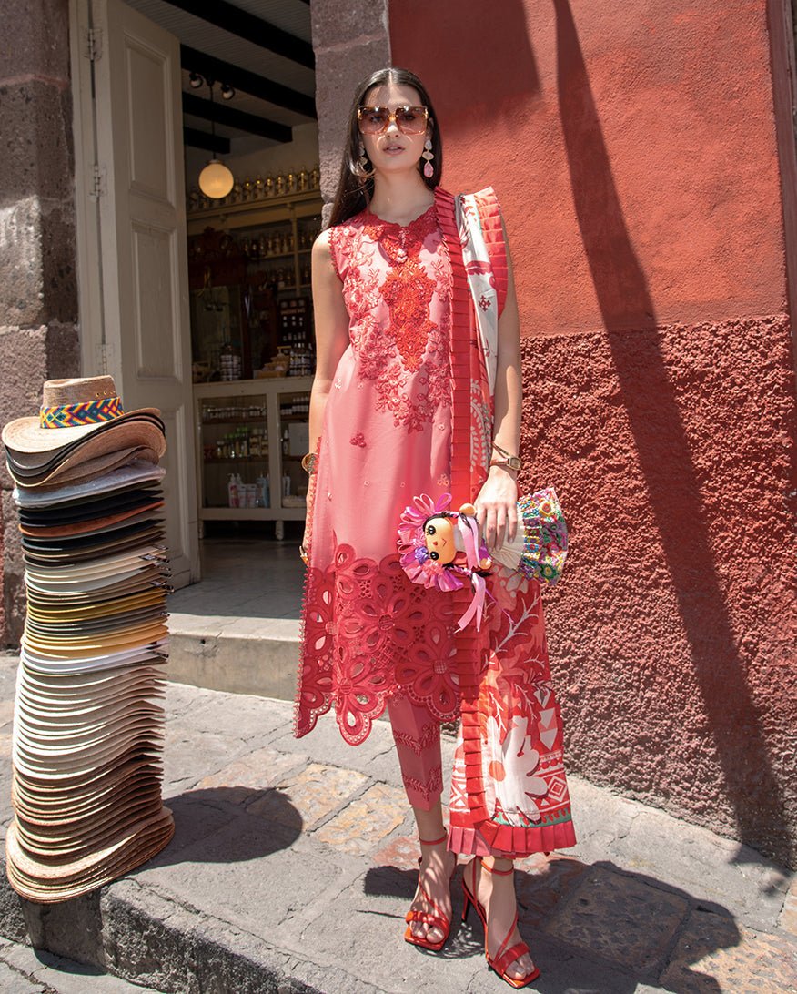 Mushq | Odyssey Lawn 26 | Marta-Brand:Mushq-Type:Ladies Clothes-Coral-Lawn-House of Maryam- Buy in UK, USA