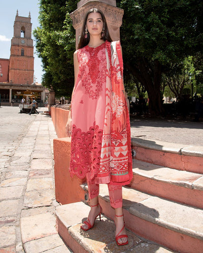 Mushq | Odyssey Lawn 26 | Marta-Brand:Mushq-Type:Ladies Clothes-Coral-Lawn-House of Maryam- Buy in UK, USA