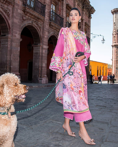 Mushq | Odyssey Lawn 26 | Meredith-Brand:Mushq-Type:Ladies Clothes-Rose Pink-Lawn-House of Maryam- Buy in UK, USA