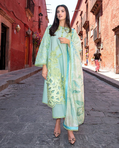 Mushq | Odyssey Lawn 26 | Paloma-Brand:Mushq-Type:Ladies Clothes-Pale Mint Green-Lawn-House of Maryam- Buy in UK, USA