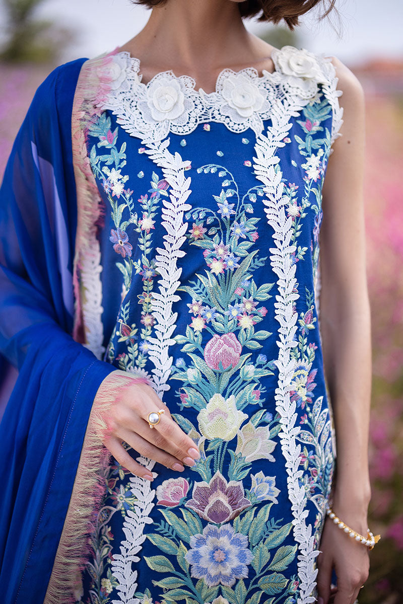 Mushq | Hemline The Secret Garden | BLUE MORPHO by Designer Mushq - House of Maryam - Pakistani Designer Ethnic Wear in {{ shop.shopifyCountryName }}