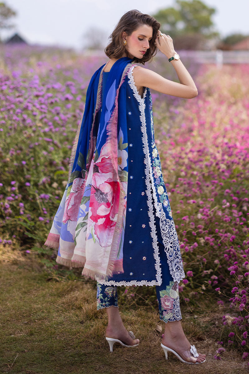 Mushq | Hemline The Secret Garden | BLUE MORPHO by Designer Mushq - House of Maryam - Pakistani Designer Ethnic Wear in {{ shop.shopifyCountryName }}