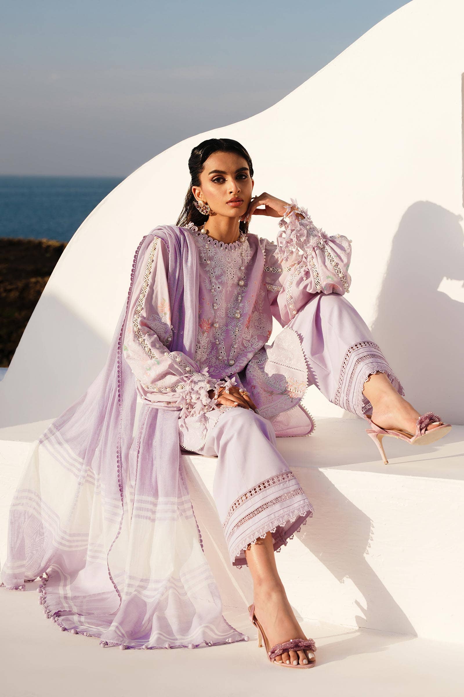 Sana Safinaz | Muzlin Spring 24 | M241-009B-DF -  Sana Safinaz Luxury -  House of Maryam
