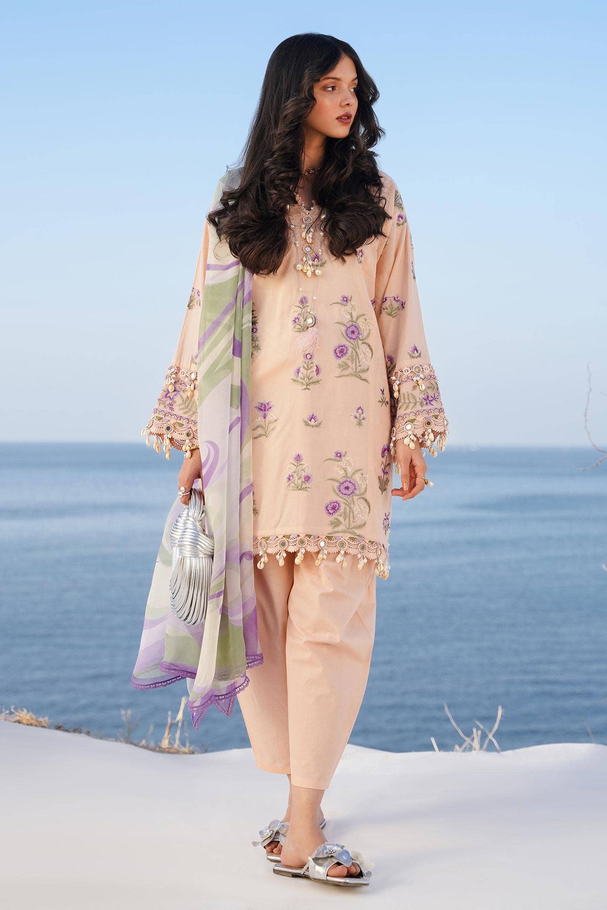 Sana Safinaz | Muzlin Spring 24 | M241-010B-CJ -  Sana Safinaz Luxury - Original Designer Dress - House of Maryam