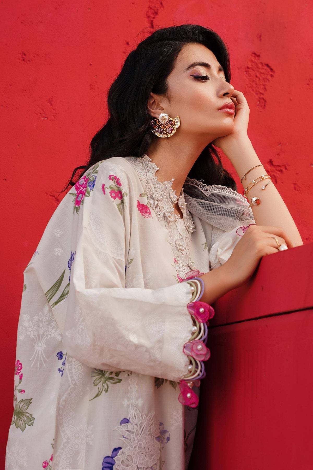 Sana Safinaz | Muzlin Spring 24 | M241-011A-CW -  Sana Safinaz Luxury - Original Designer Dress - House of Maryam