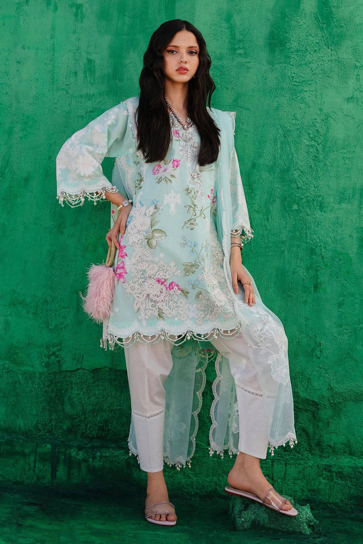 Sana Safinaz | Muzlin Spring 24 | M241-011B-CW -  sana Luxury - Original Designer Dress - House of Maryam