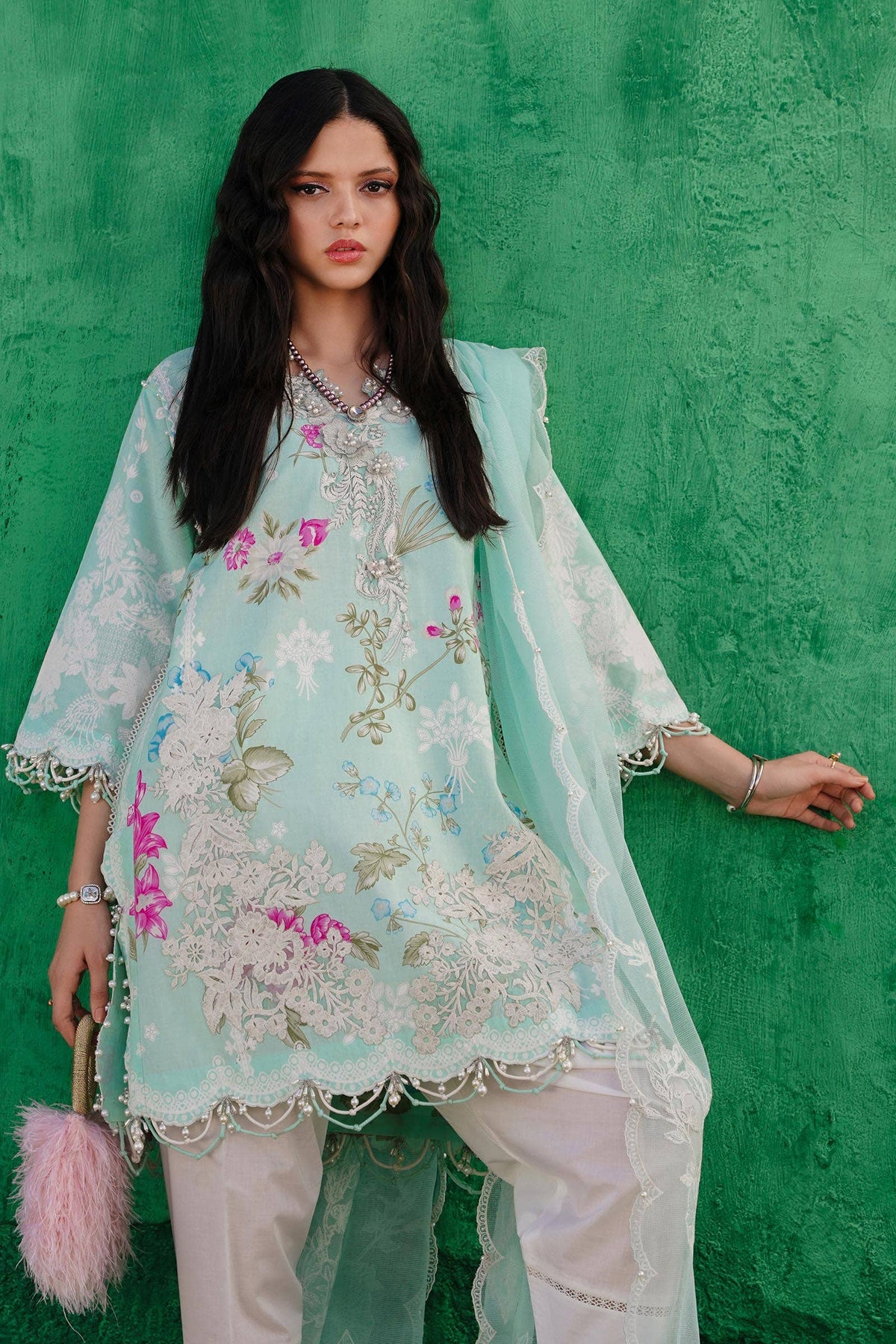 Sana Safinaz | Muzlin Spring 24 | M241-011B-CW -  sana Luxury - Original Designer Dress - House of Maryam