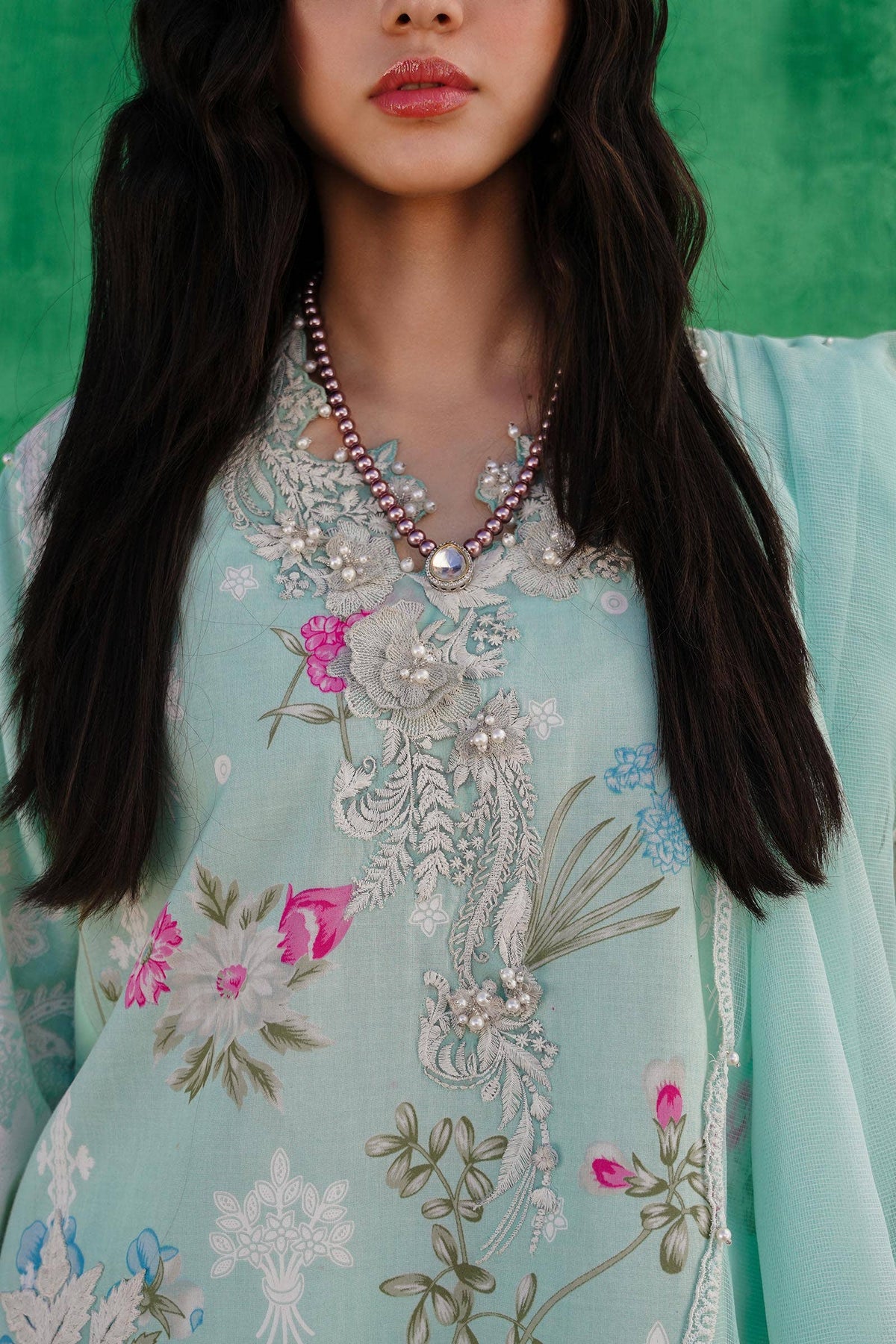 Sana Safinaz | Muzlin Spring 24 | M241-011B-CW -  sana Luxury - Original Designer Dress - House of Maryam