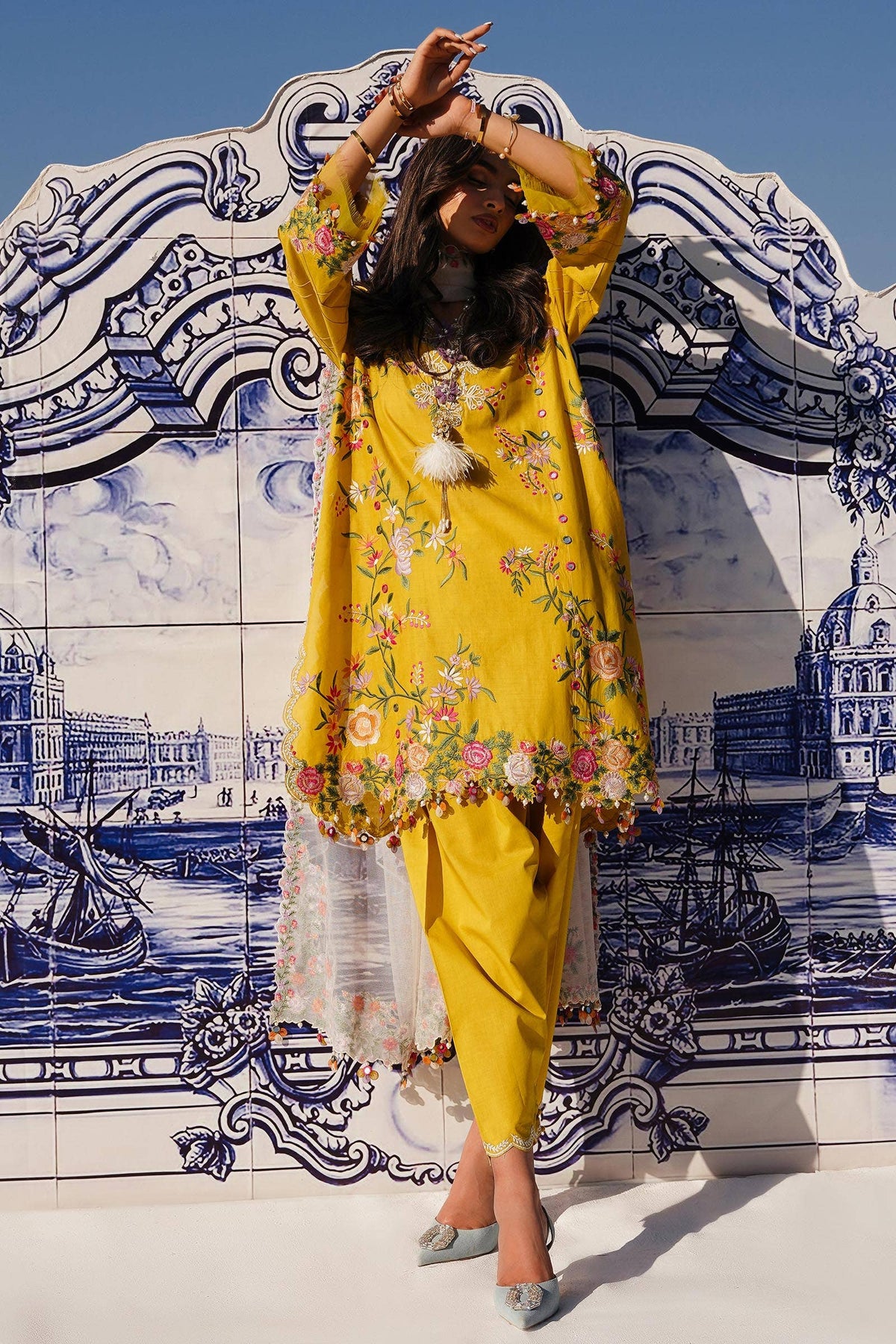 Sana Safinaz | Muzlin Spring 24 | M241-002A-CX -  Sana Safinaz Luxury - Original Designer Dress - House of Maryam