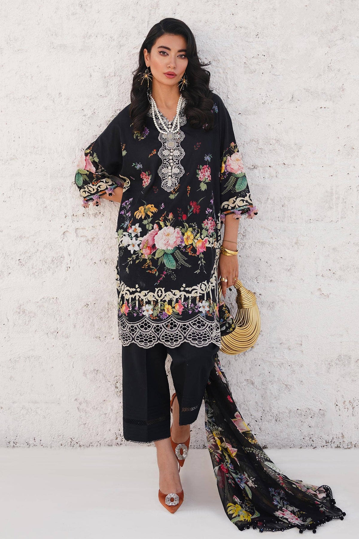 Sana Safinaz | Muzlin Spring 24 | M241-012B-CI -  Sana Safinaz Luxury - Original Designer Dress - House of Maryam