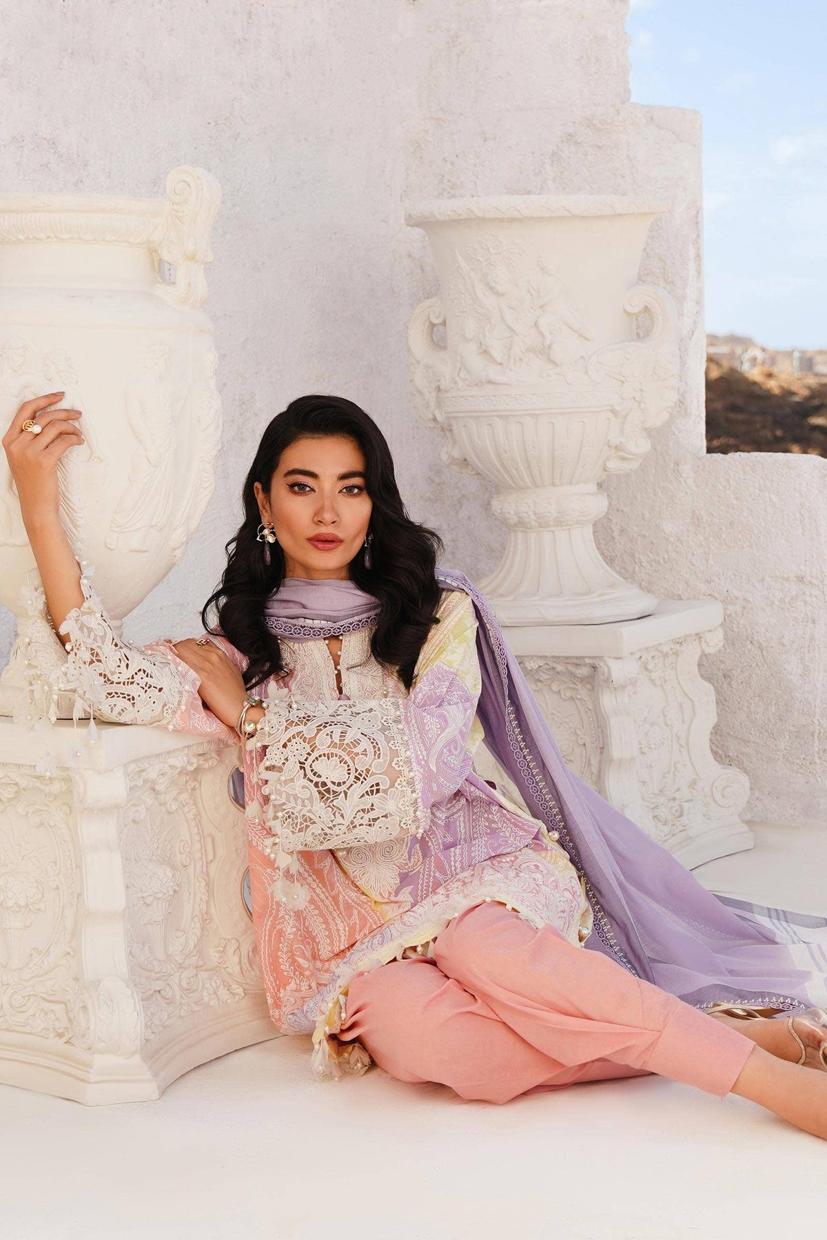 Sana Safinaz | Muzlin Spring 24 | M241-015A-DG -  Sana Safinaz Luxury - Original Designer Dress - House of Maryam