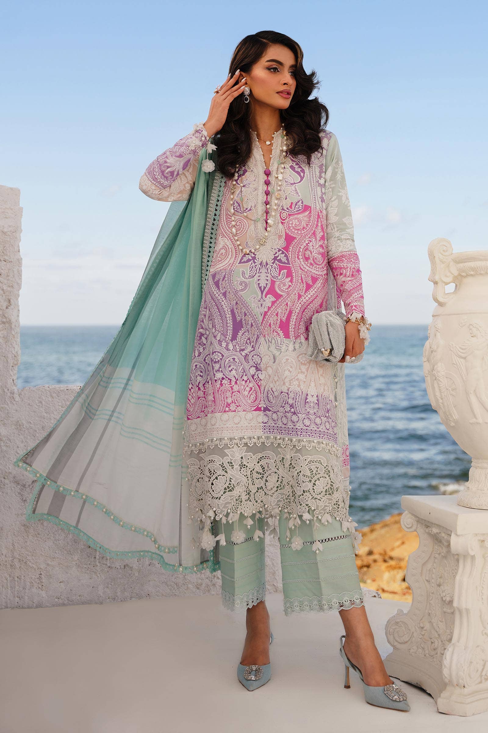 Sana Safinaz | Muzlin Spring 24 | M241-015B-DG -  Sana Safinaz Luxury -  House of Maryam