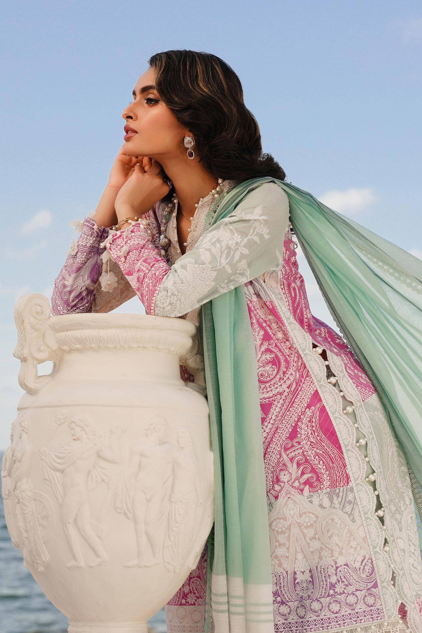 Sana Safinaz | Muzlin Spring 24 | M241-015B-DG -  Sana Safinaz Luxury -  House of Maryam