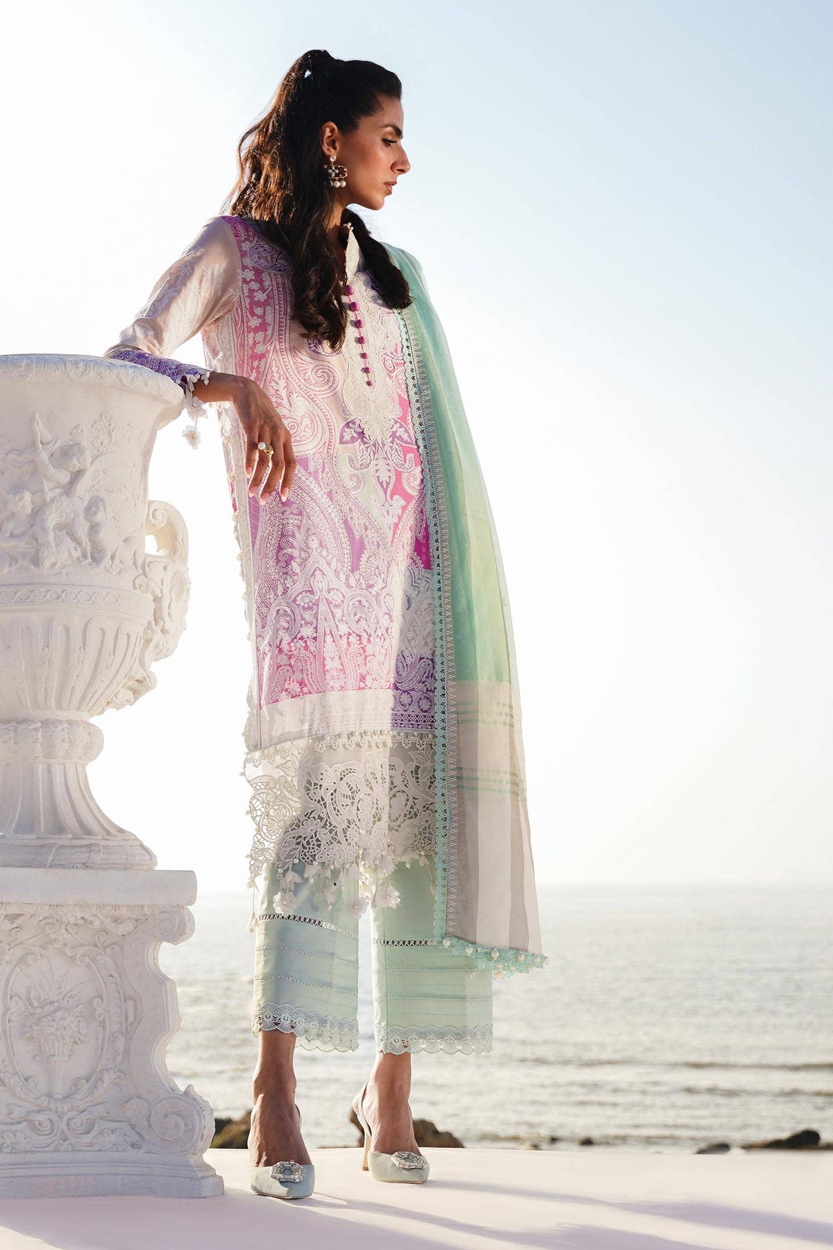 Sana Safinaz | Muzlin Spring 24 | M241-015B-DG -  Sana Safinaz Luxury - Original Designer Dress - House of Maryam