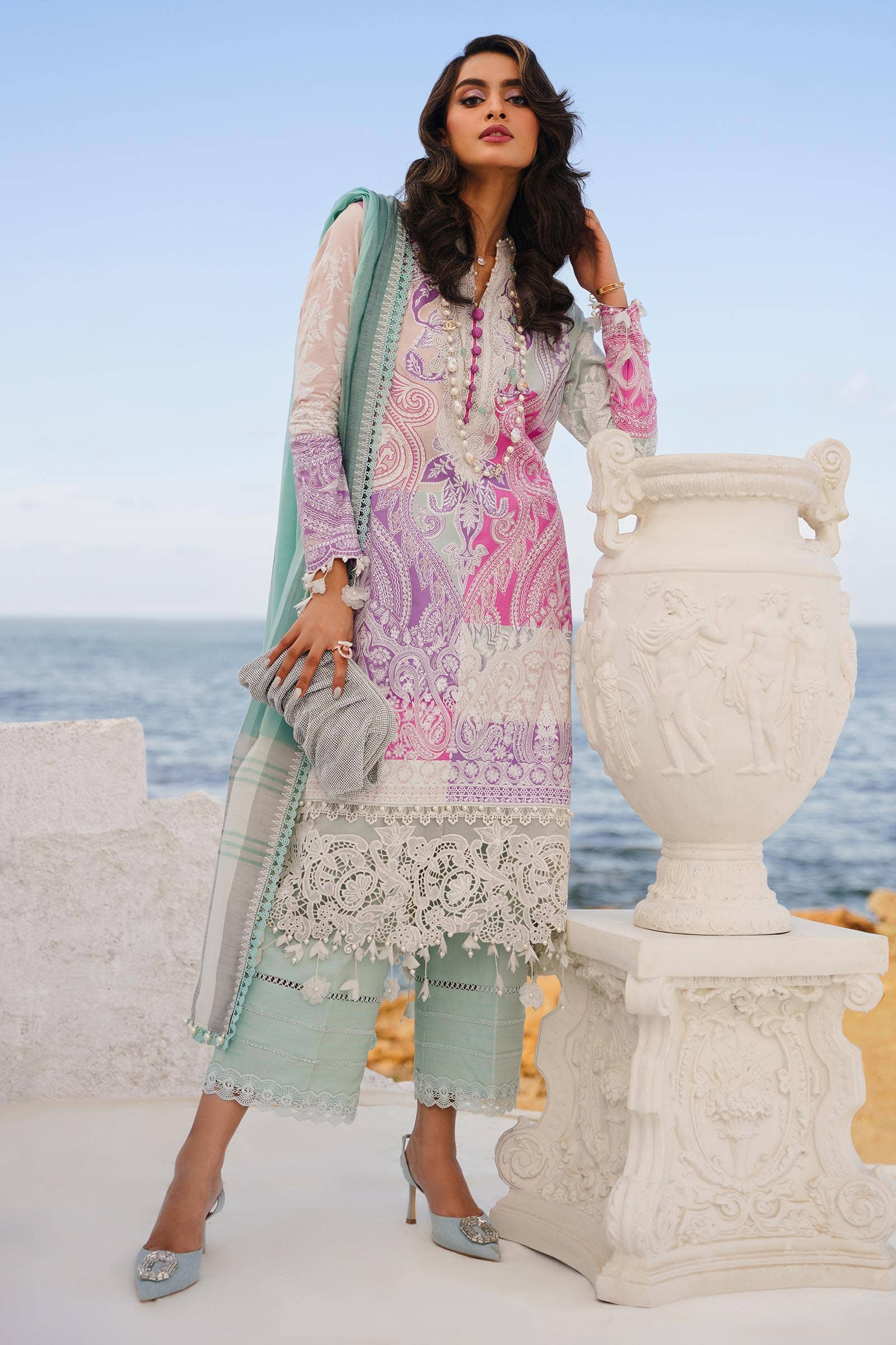 Sana Safinaz | Muzlin Spring 24 | M241-015B-DG -  Sana Safinaz Luxury -  House of Maryam