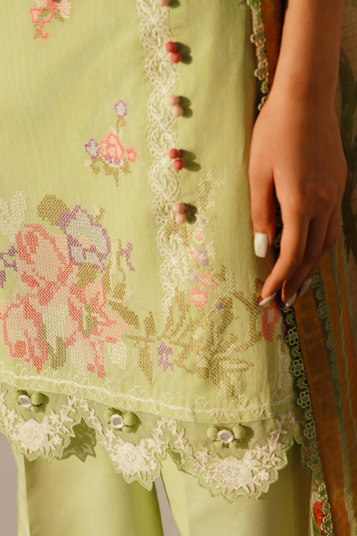 Sana Safinaz | Muzlin Spring 24 | M241-016B-CL -  Sana Safinaz Luxury - Original Designer Dress - House of Maryam