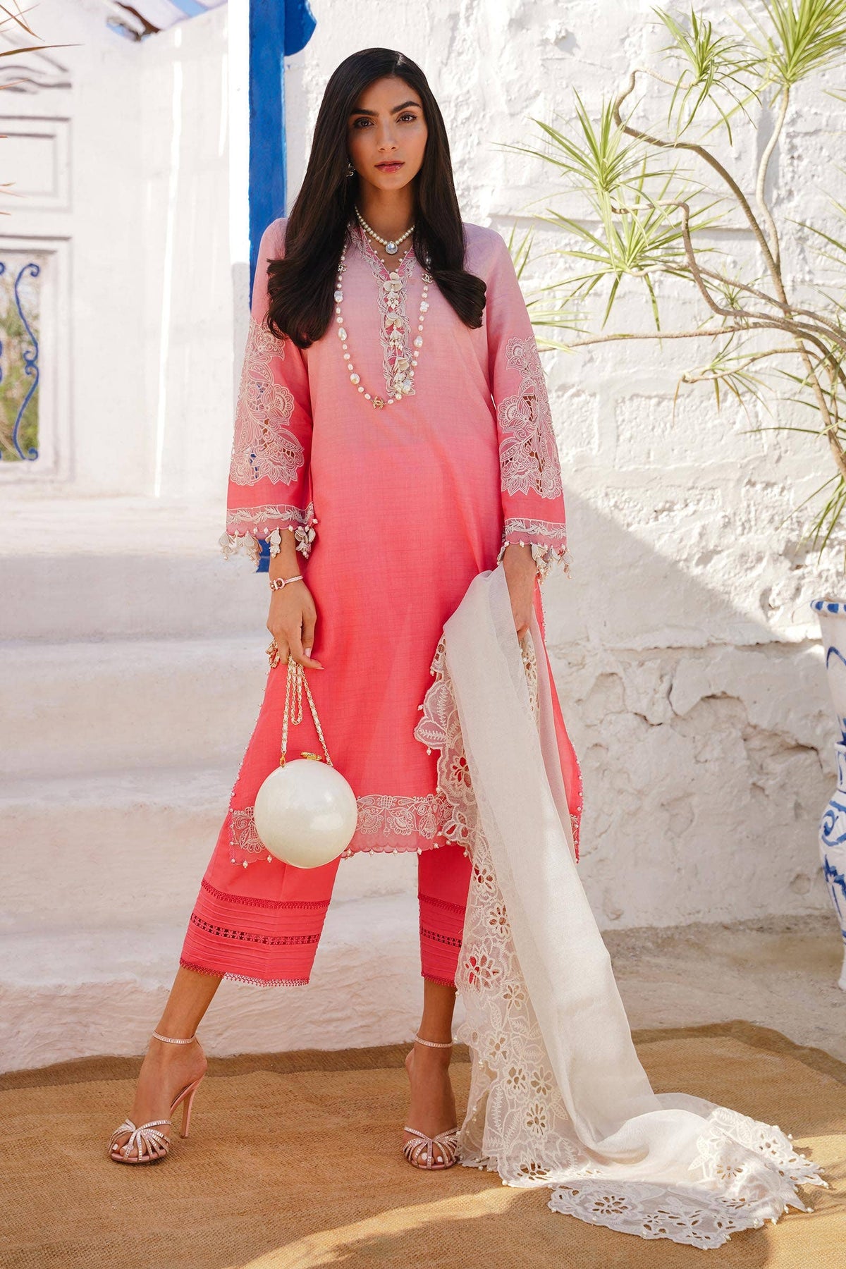 Sana Safinaz | Muzlin Spring 24 | M241-017A-CW -  Sana Safinaz Luxury - Original Designer Dress - House of Maryam