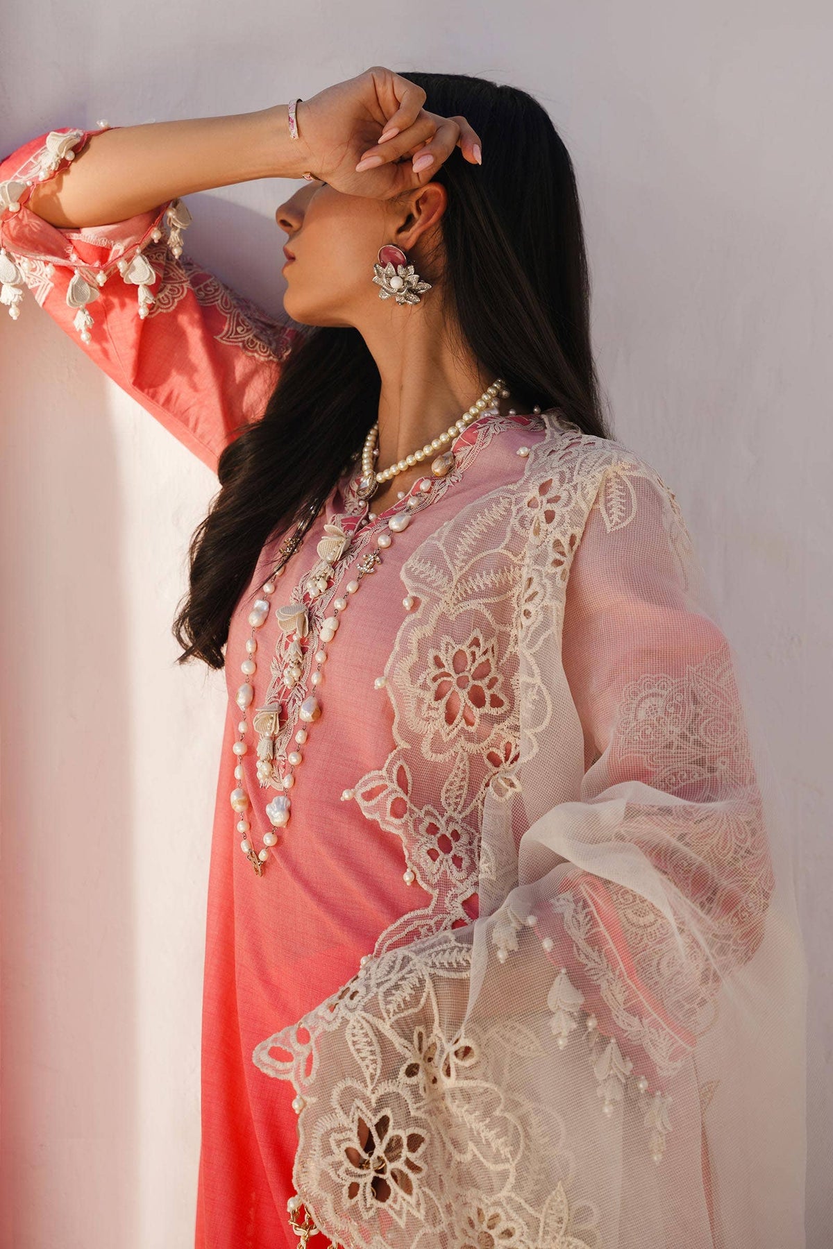 Sana Safinaz | Muzlin Spring 24 | M241-017A-CW -  Sana Safinaz Luxury - Original Designer Dress - House of Maryam