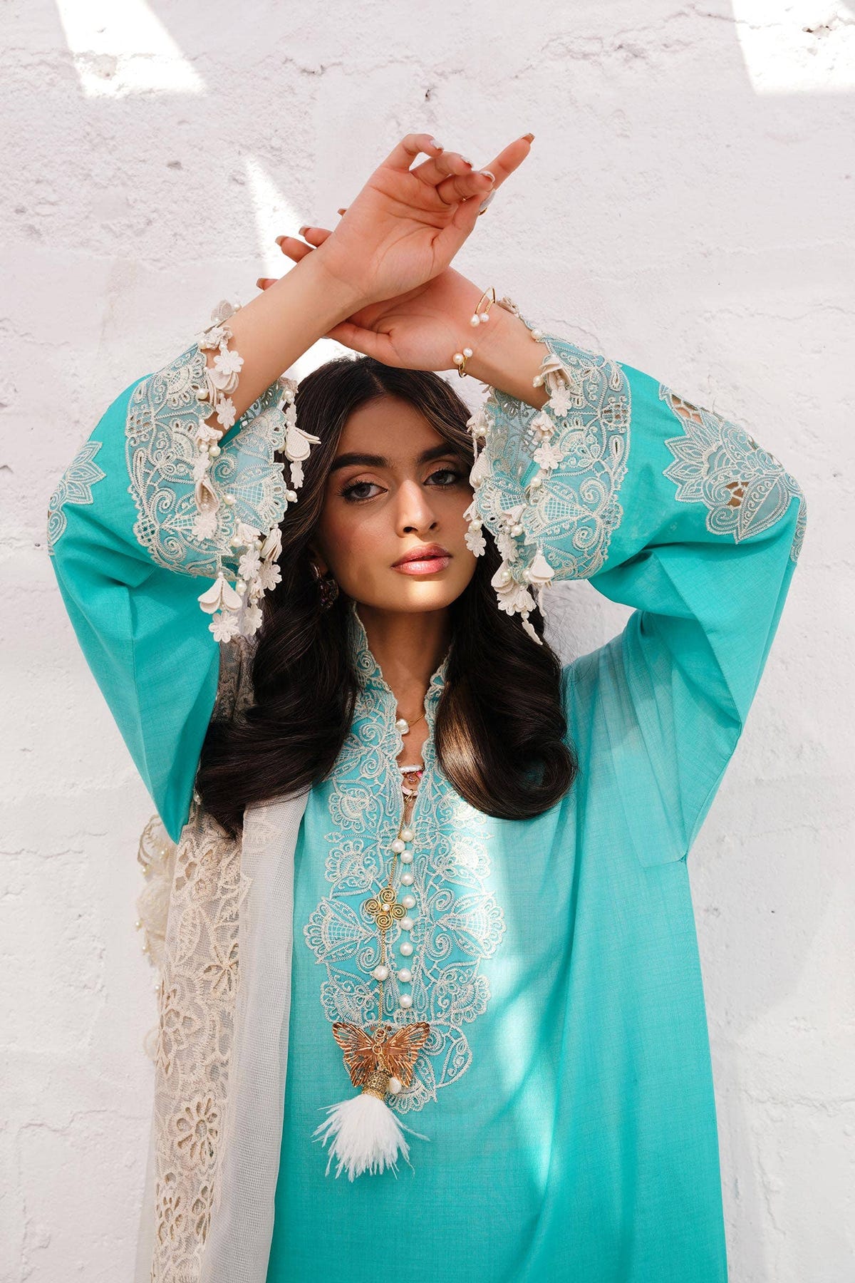 Sana Safinaz | Muzlin Spring 24 | M241-017B-CW -  Sana Safinaz Luxury - Original Designer Dress - House of Maryam