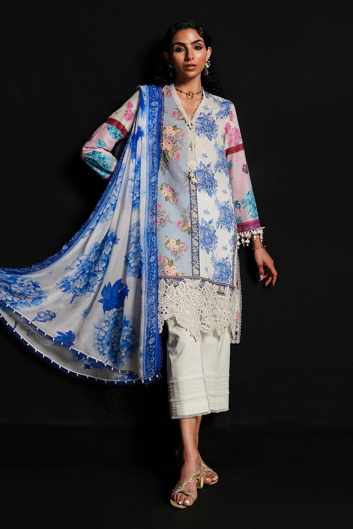Sana Safinaz | Muzlin Spring 24 | M241-003A-CI -  Sana Safinaz Luxury - Original Designer Dress - House of Maryam