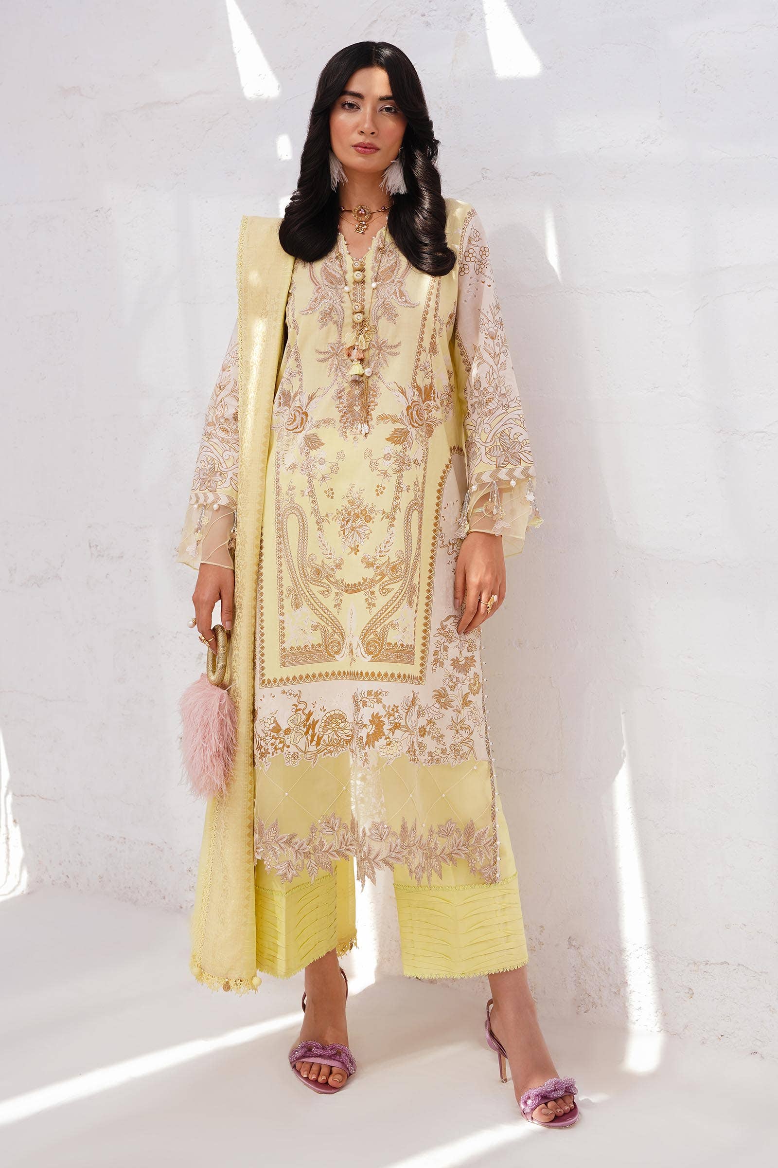 Sana Safinaz | Muzlin Spring 24 | M241-018A-CM -  Sana Safinaz Luxury -  House of Maryam