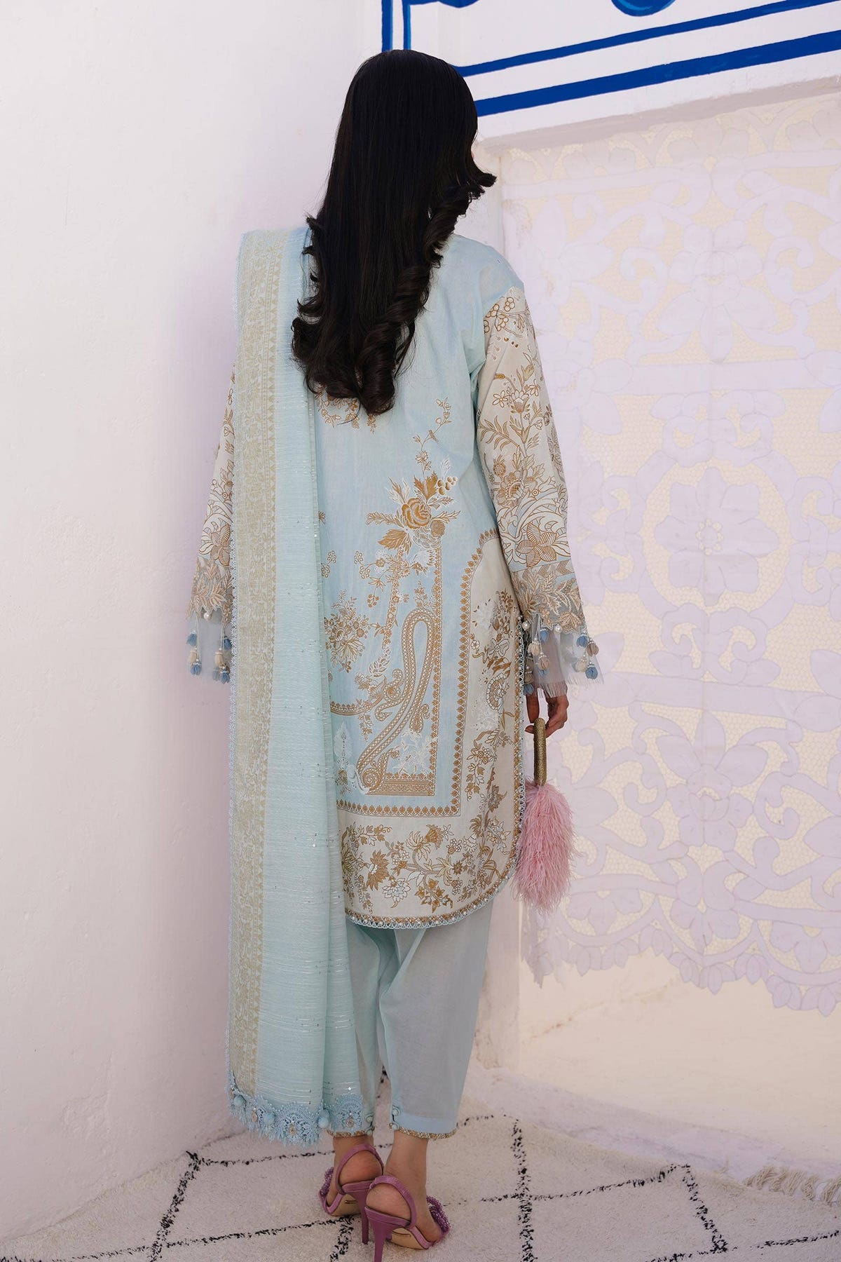 Sana Safinaz | Muzlin Spring 24 | M241-018B-CM -  Sana Safinaz Luxury - Original Designer Dress - House of Maryam